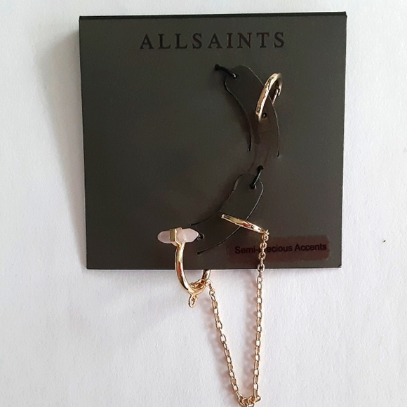 All Saints Jewelry - All Saints Double Chain Huggie Hoop & Huggie Hoop Earrings New